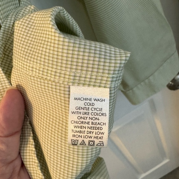 Calvin Klein Sage Green Square Extra Fine Cotton Dress Shirt Non iron Size XL - Picture 3 of 9